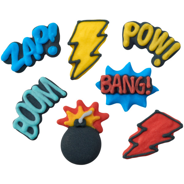 Superhero Royal Icing Decorations 12 count