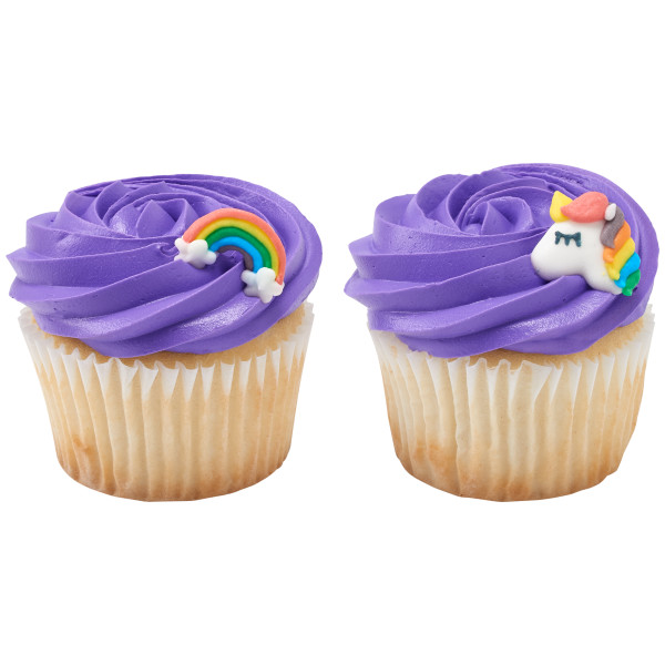 Unicorn and Rainbow Royal Icing Decorations 12 count - Image 2