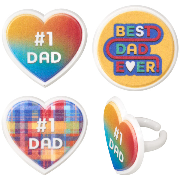 #1 Dad Assortment Cupcake Rings 12 count