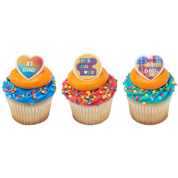 #1 Dad Assortment Cupcake Rings 12 count - Image 2