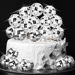 Disco Ball Cupcake Toppers 4 count