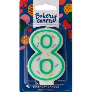 #8 Sprinkle Number Candle 3″ Each