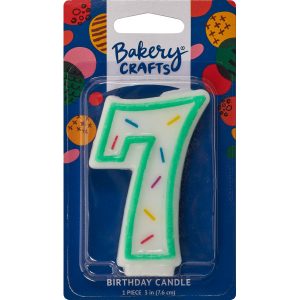 #7 Sprinkle Number Candle 3″ Each