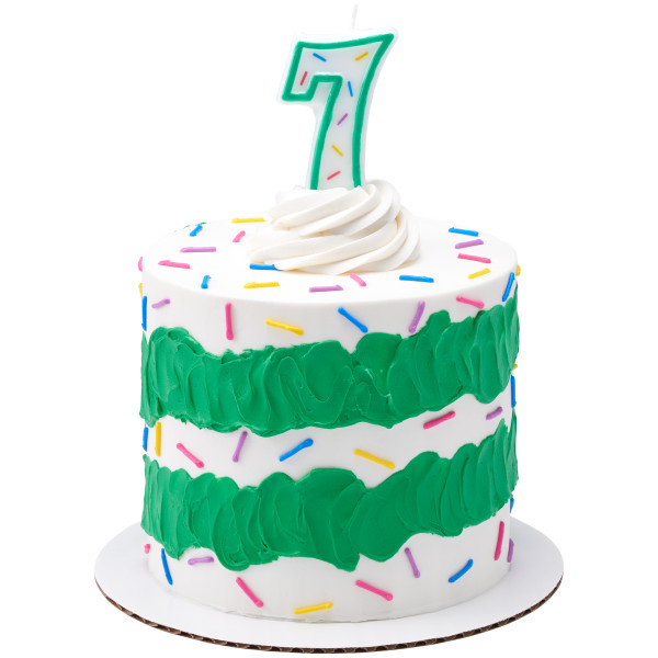 #7 Sprinkle Number Candle 3" Each - Image 2
