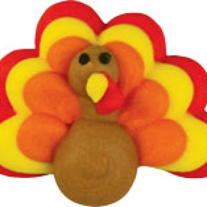Full Turkey with Feathers Royal Icing 1 3/4″ 6 count