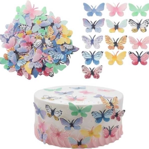 Edible Wafer Pastel Butterfly Toppers 12 count