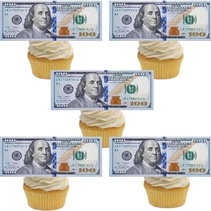 Edible Wafer 100 Dollar Bill Toppers 5 count
