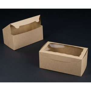 Brown Lock and Tab Box with Window each
