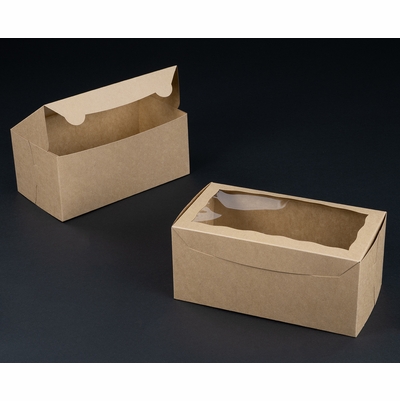 Brown Lock and Tab Box with Window each