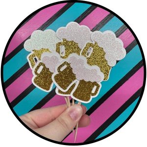 Beer Mug Cupcake Picks 12 count