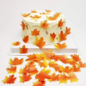 Edible Wafer Fall Leaves Toppers 12 count