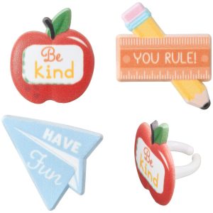 School Rules Icons Cupcake Rings 12 count