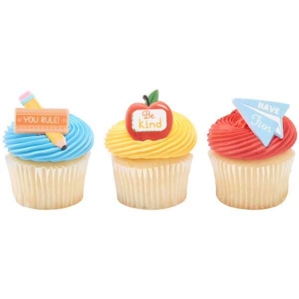 School Rules Icons Cupcake Rings 12 count - Image 2