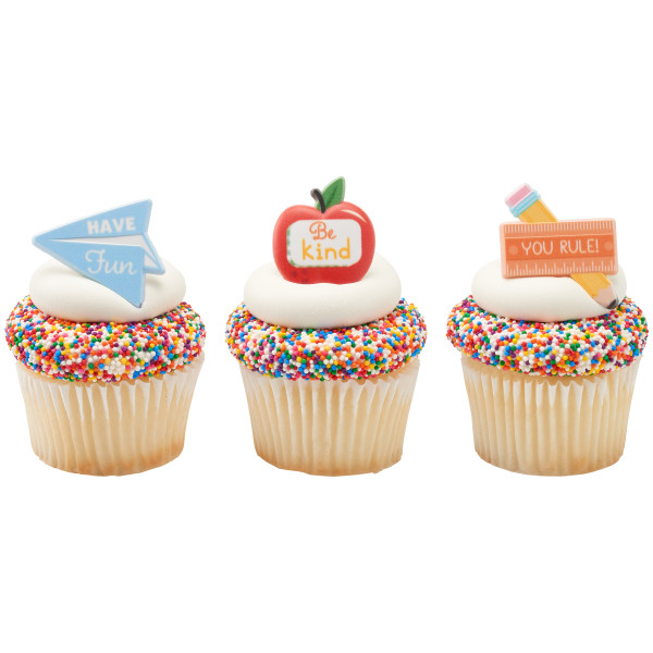 School Rules Icons Cupcake Rings 12 count - Image 3