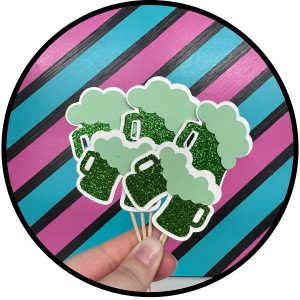 Beer Mug Cupcake Picks (Green) 12 count