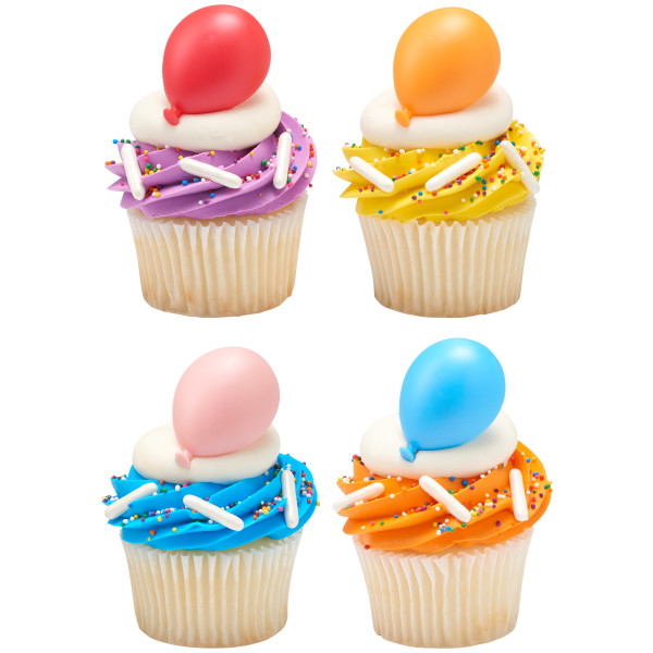 Bright Rainbow Balloon Assorted Cupcake Rings 12 - Image 3