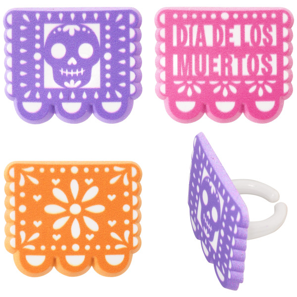 Papel Picado Banner Cupcake Rings 12 count