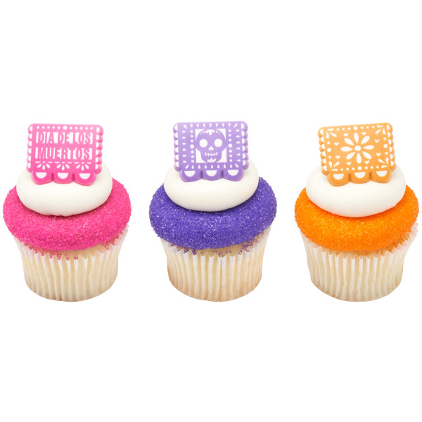 Papel Picado Banner Cupcake Rings 12 count - Image 3