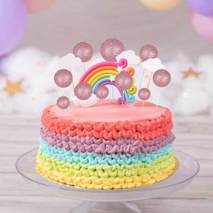 Pink Mini Balloon Cake Topper Glitter Foam Ball Cake Picks Decorations 10 CT
