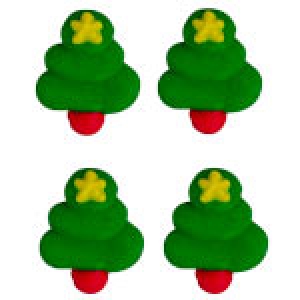Tiny Christmas Tree w/ Star 3/4″ Royal Icing 12 count