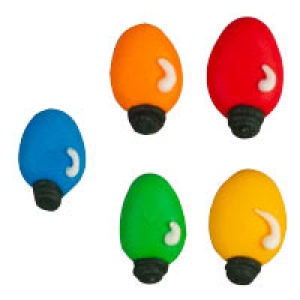 Tiny Christmas Lights Assorted 5/8″ Royal Icing 12 count