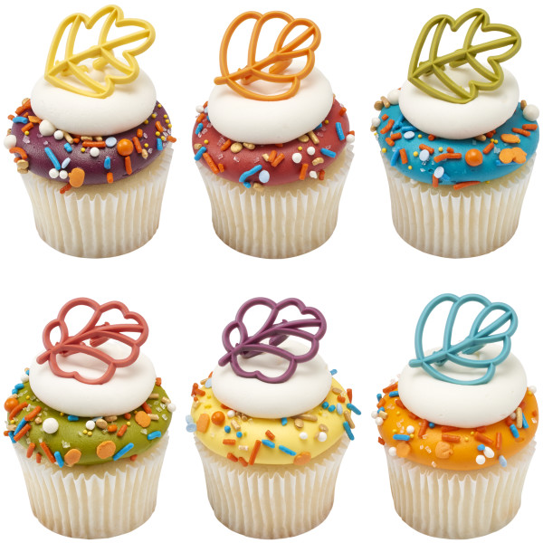 Autumn Leaves Cupcake Rings 12 count - Image 2