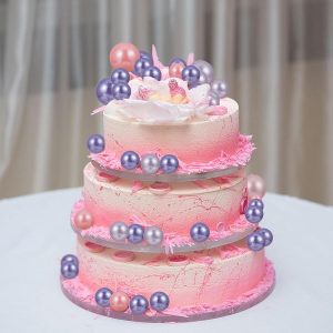 Pearl Purple, Light Purple and Peachy Pink Mini Balloon Balls Cake Toppers 12 Count