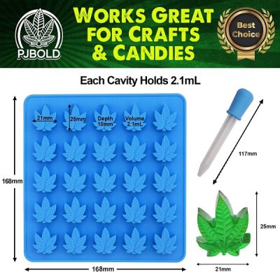 Marijuana Leaf Silicone Mold 25 Cavity Medium EA