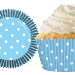 Light Blue Polka Dots Cup 2″ x 1 3/8″ 48 CT Appox