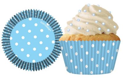 Light Blue Polka Dots Cup 2" x 1 3/8" 48 CT Appox