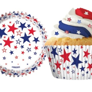 Red, White & Blue Star Cups 2″ x 1 3/8″ 48 CT Appox