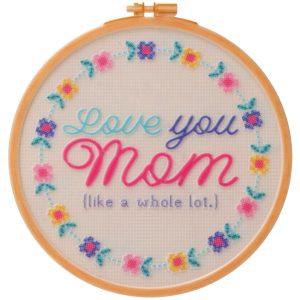 Love You Mom Cross-Stitch Easel Back Layon Each