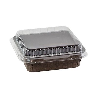 Ecose Square Baking Mold w/ Clear Lid 4" x 4" x 1 1/4" 6 count