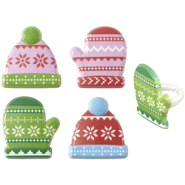 Winter Hat & Mittens Cupcake Rings 12 count