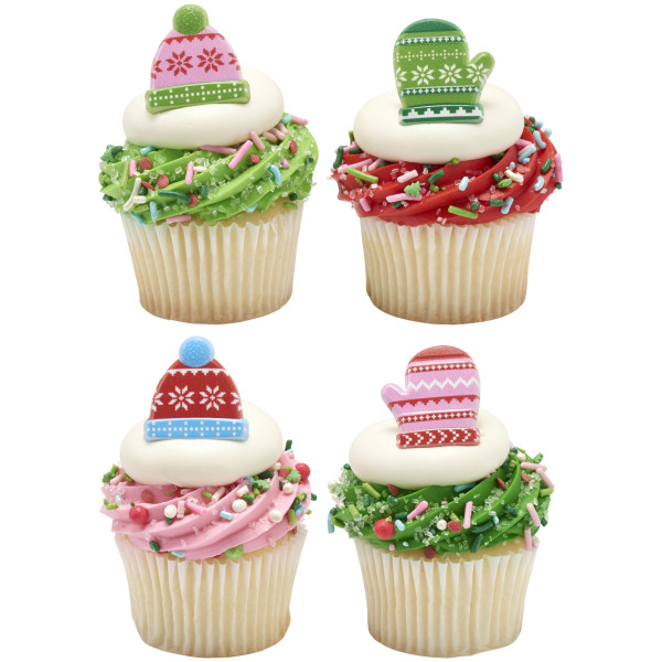 Winter Hat & Mittens Cupcake Rings 12 count - Image 3