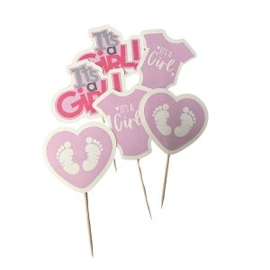 It’s A Girl Cupcake Picks 12 count