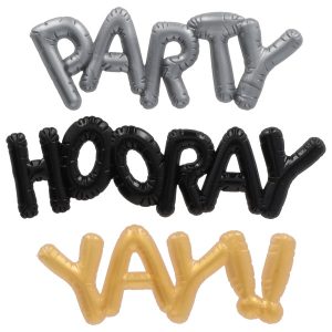 Mini Metallic Balloon Words Layon 12 count