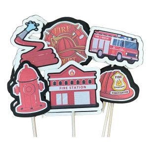 Firefighter Cupcake Picks 12 count