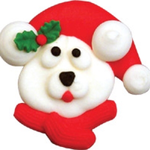 Santa Bear Royal Icing 2 3/8″ 4 count