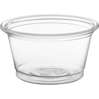 .75 OZ Disposable Plastic Portion Cups with Lid 100 CT