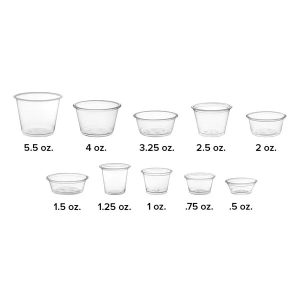 1.5 OZ Disposable Plastic Portion Cups with Lid 100 CT