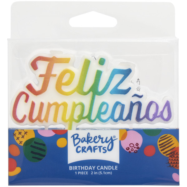 Feliz Cumpleanos Bright Shaped Candle Each