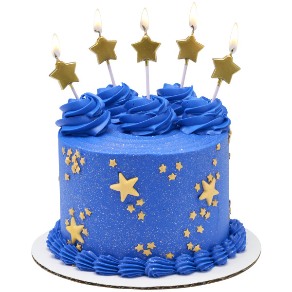 Gold Star Shaped Candles 6 Count - Image 3