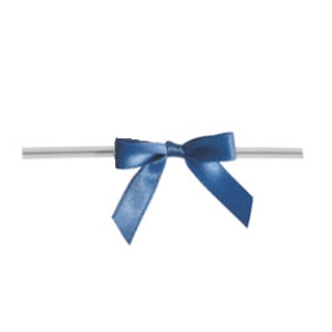 Small Royal Blue Bow on Twistie Tie 12 count