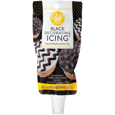 Black Icing Pouch with Tips 8 oz