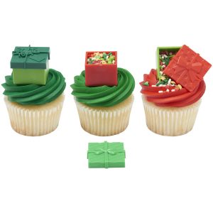 Fillable Festive Presents Cupcake Rings 6 Count