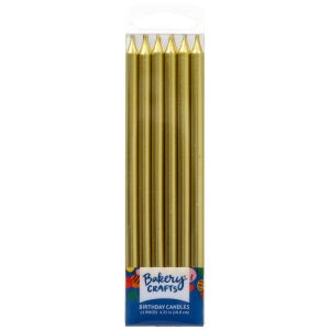 Tall Gold Smooth Candle 12 count