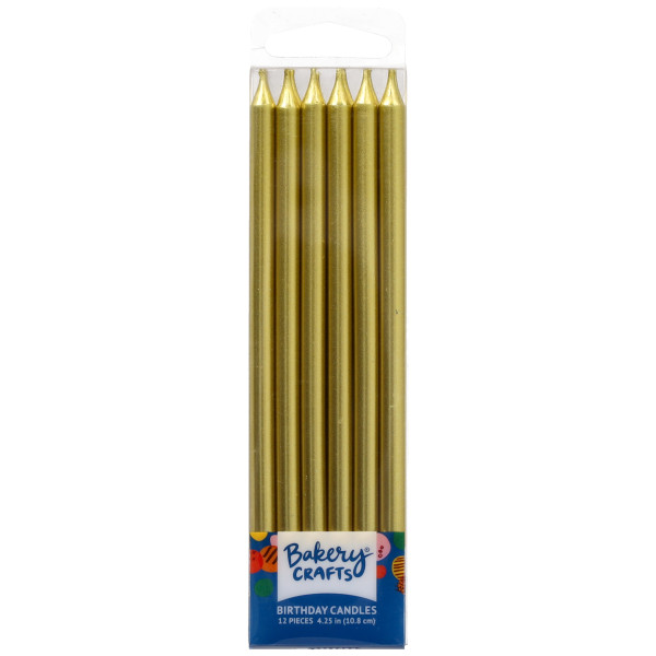 Tall Gold Smooth Candle 12 count
