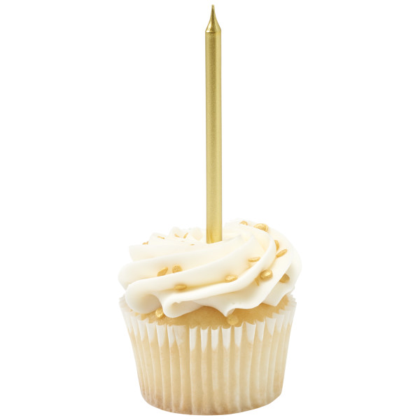 Tall Gold Smooth Candle 12 count - Image 2