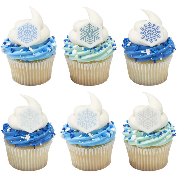 Snowflake Assortment Sweet Decor Printed Edible Decorations 6 count - Image 3